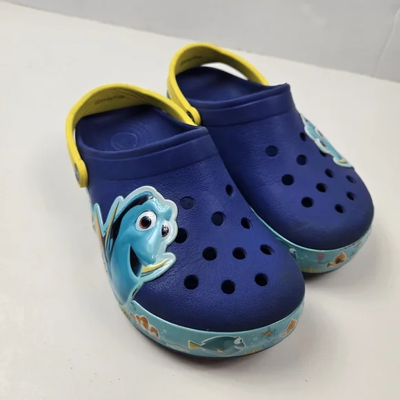 CROCS Kids Blue and Yellow Water Shoes - Picture 3 of 7